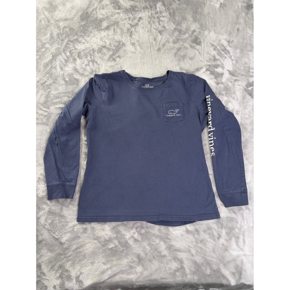 Vineyard Vines T-Shirt Womens M Blue Crew Neck Long Sleeve